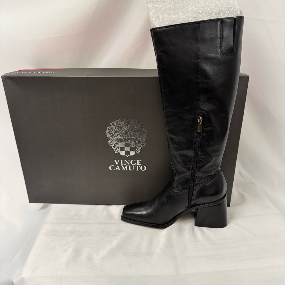 Vince Camuto Black Heeled Boots Sleek Design